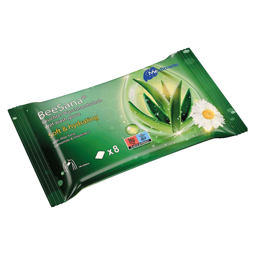 BeeSana® Feuchter Waschhandschuh 8 Stk.
