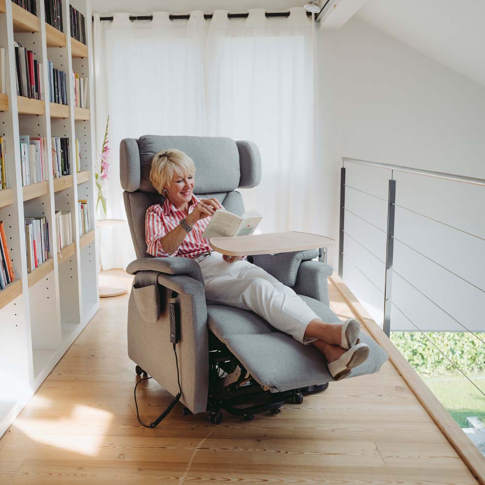 Ruhe- und Aufstehsessel Relax Platin Grau