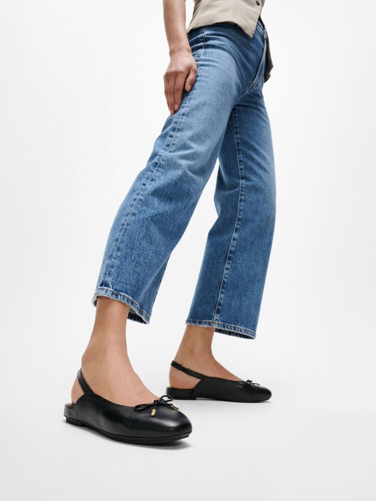 FitFlop Delicato Bow Soft-Leather Slingbacks Black