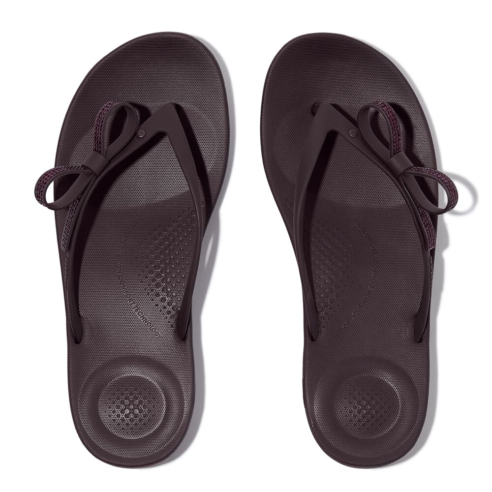 FitFlop iQushion Glitzer-Schleife Plumberry Zehensteg