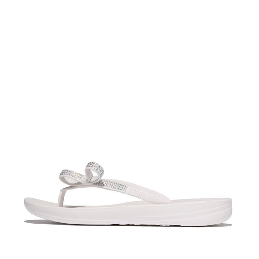 FitFlop iQushion Glitzer-Schleife Urban White Zehensteg