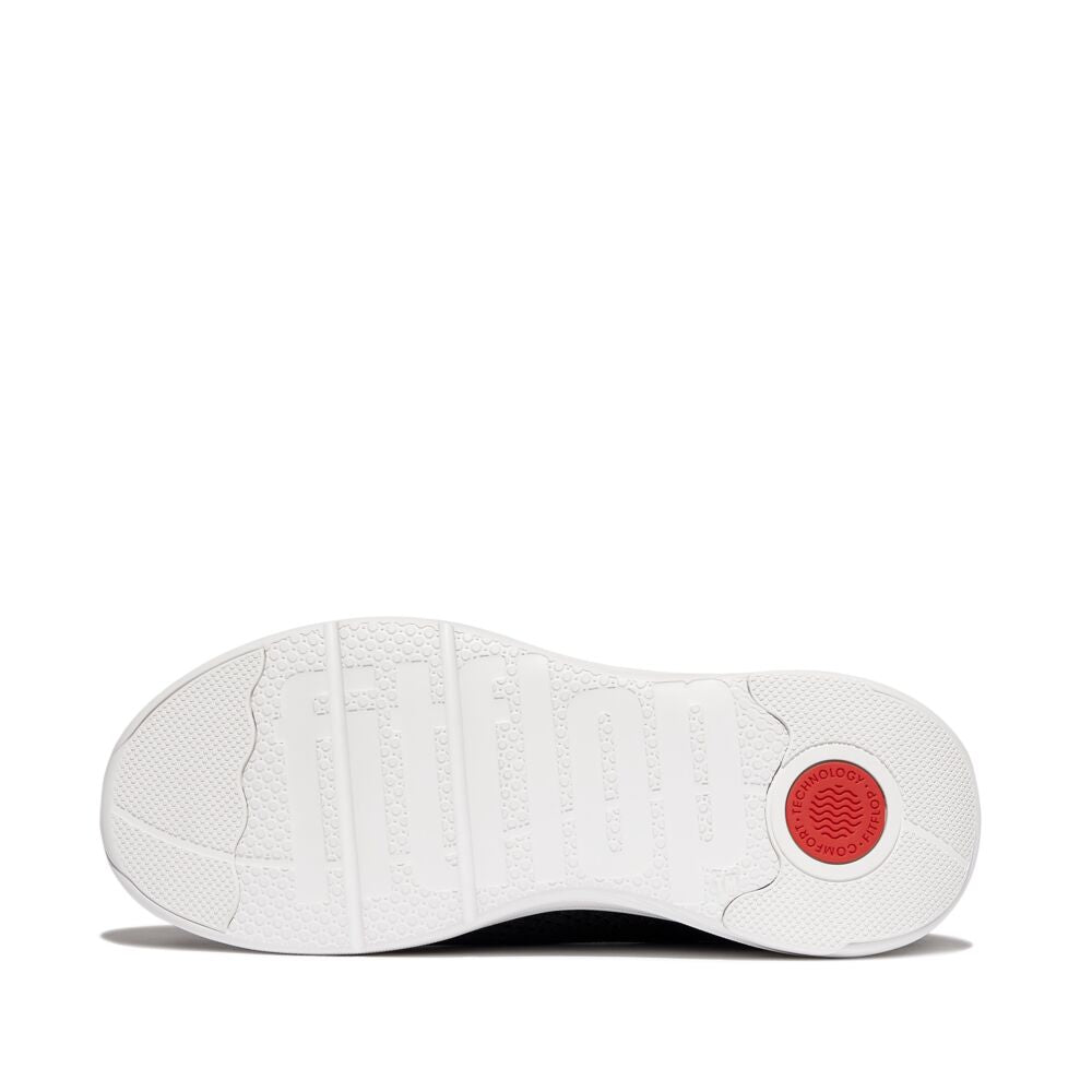 FitFlop Super-Q Sneaker Black Knit Slip-On Laced