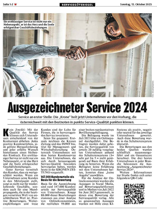 KRONEN ZEITUNG – Ausgezeichneter Service 2024
