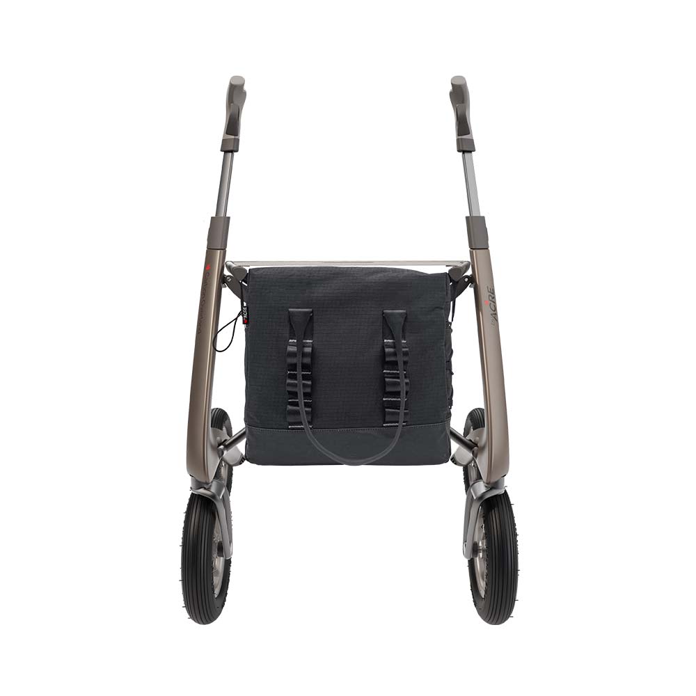 Tagestasche Schwarz montiert auf Rollator