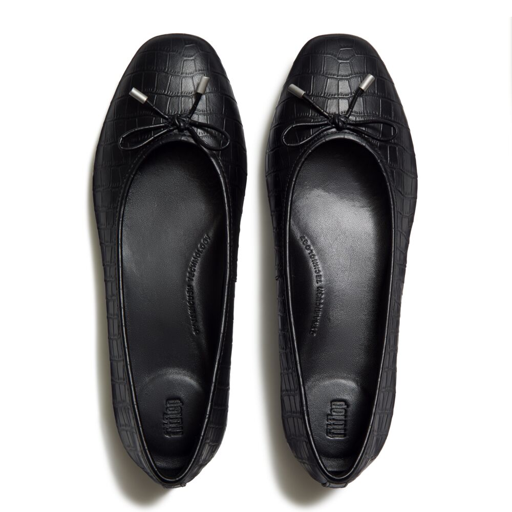 FitFlop Delicato Crocodile All Black