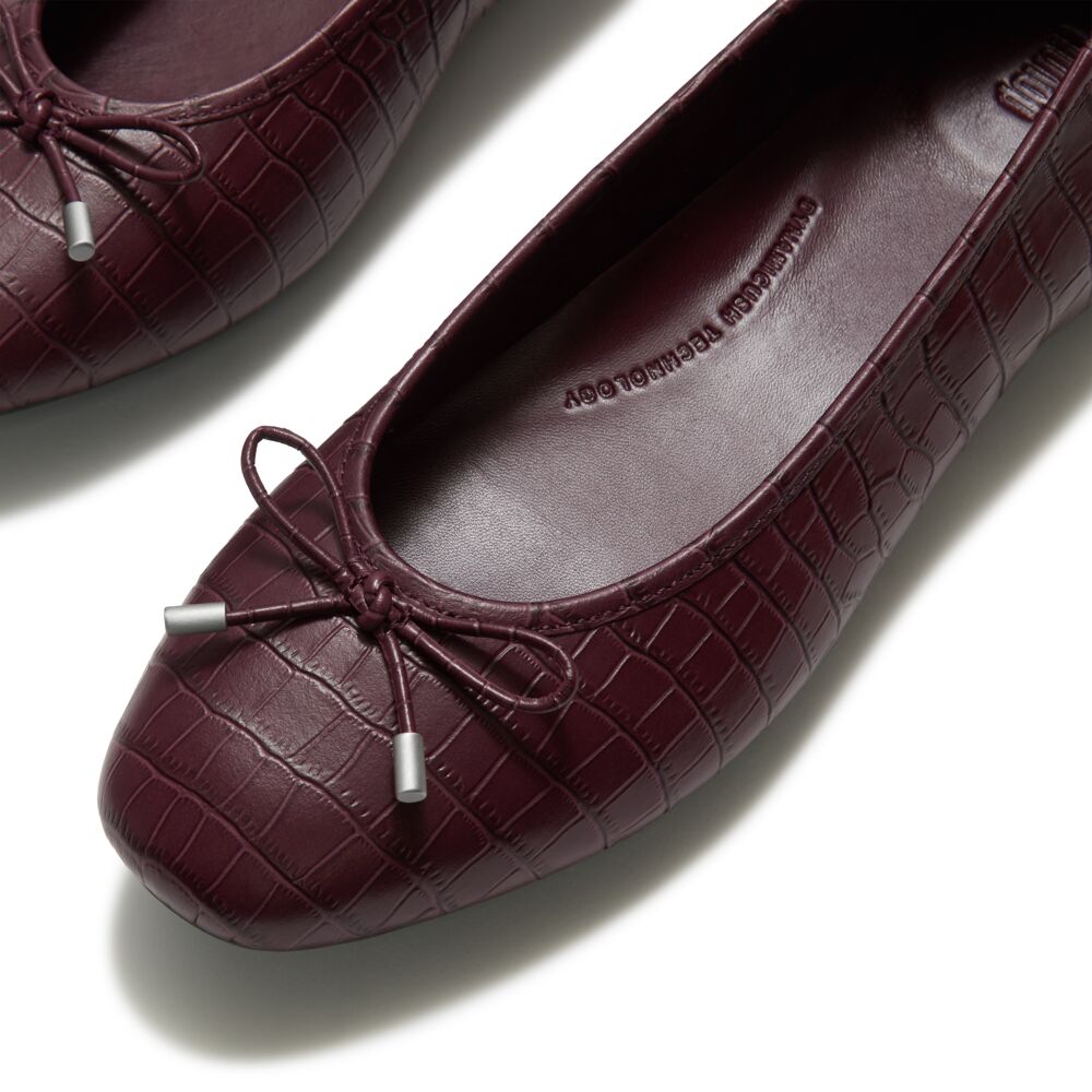 FitFlop Delicato Crocodile Dark Merlot