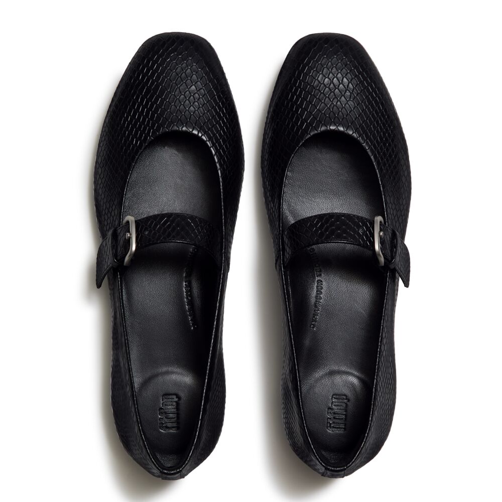 FitFlop Delicato Snake Mary All Black