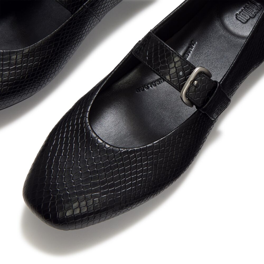 FitFlop Delicato Snake Mary All Black