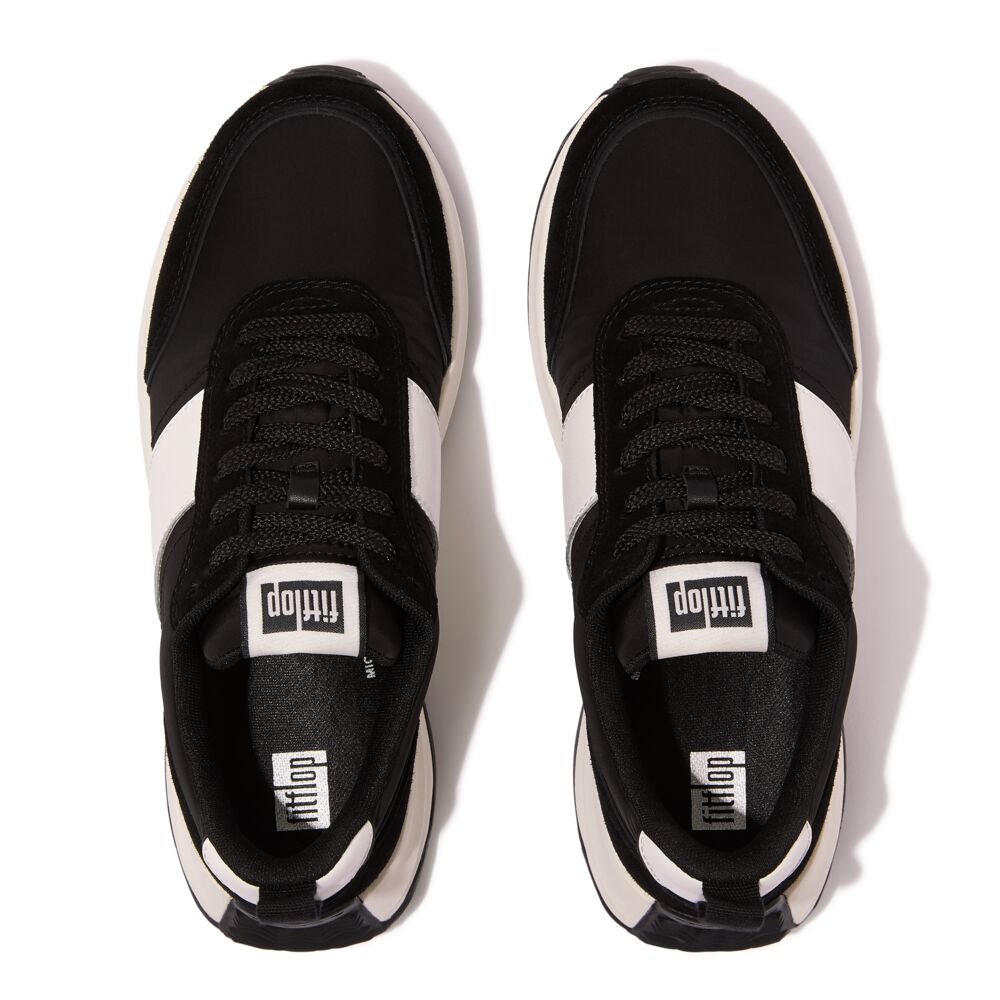 FitFlop F-MODE Flow Leder/Stoff-Sneaker