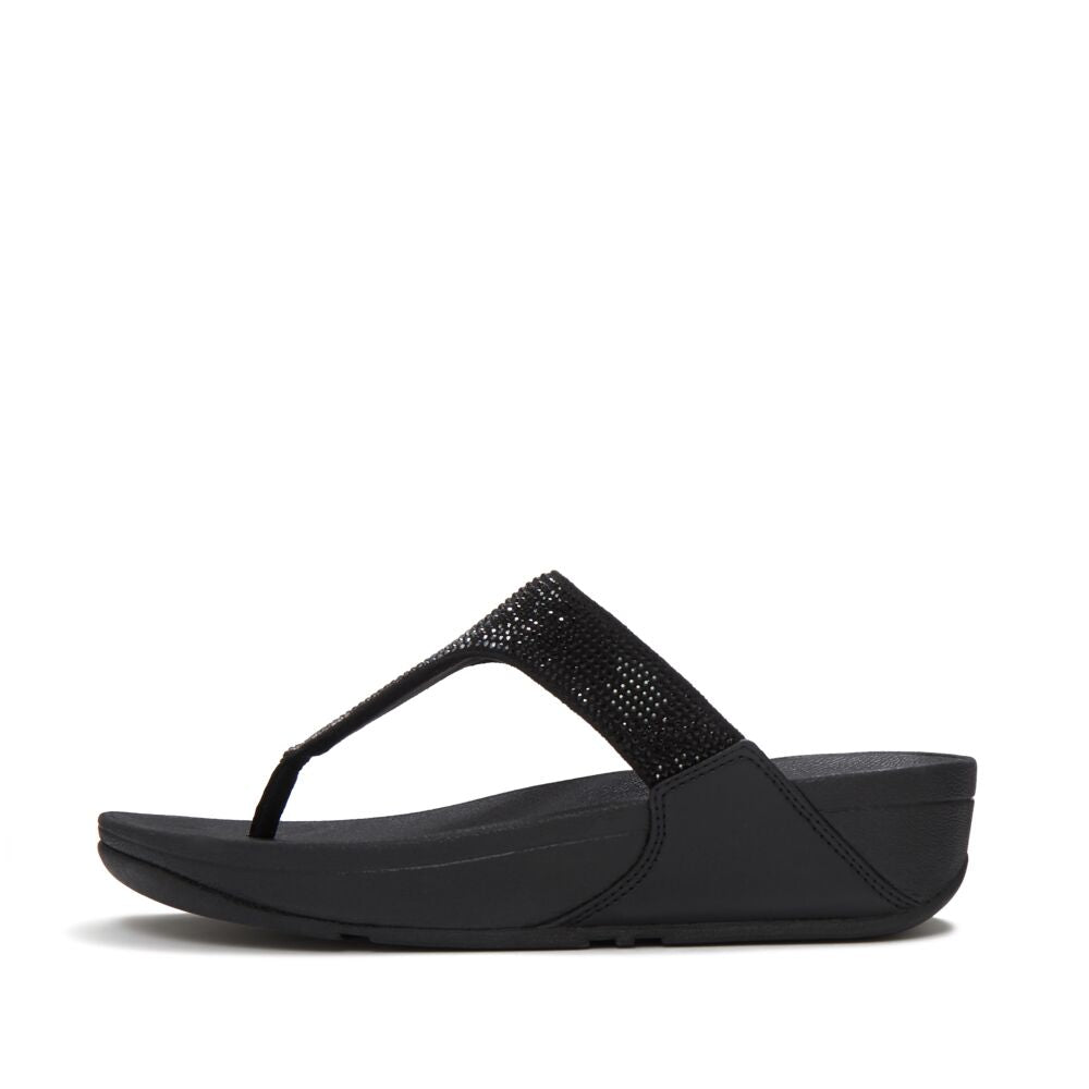 FitFlop Lulu Ombre-Glitzer Black Zehensteg