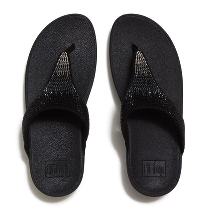 FitFlop Lulu Ombre-Glitzer Black Zehensteg