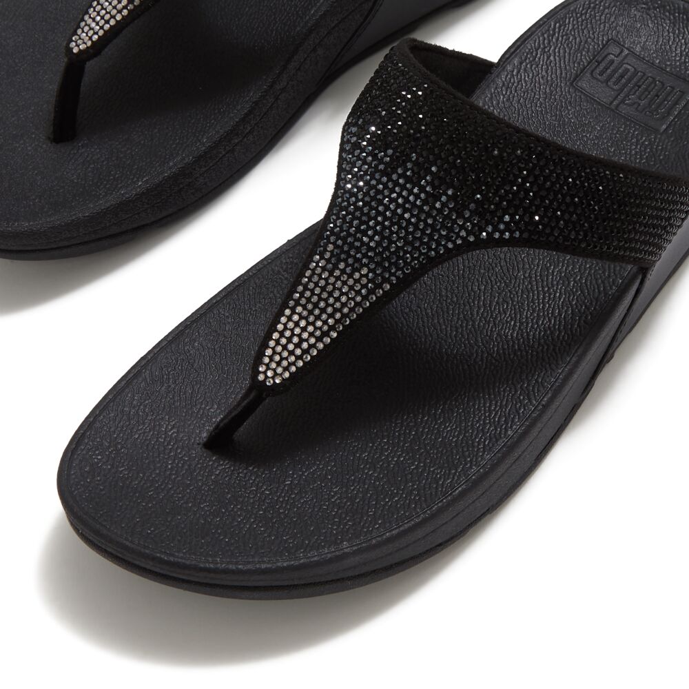 FitFlop Lulu Ombre-Glitzer Black Zehensteg