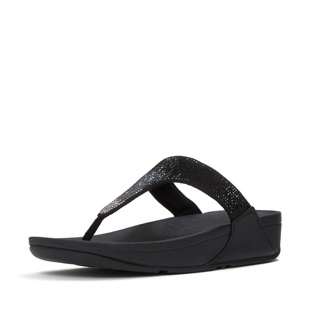 FitFlop Lulu Ombre-Glitzer Black Zehensteg