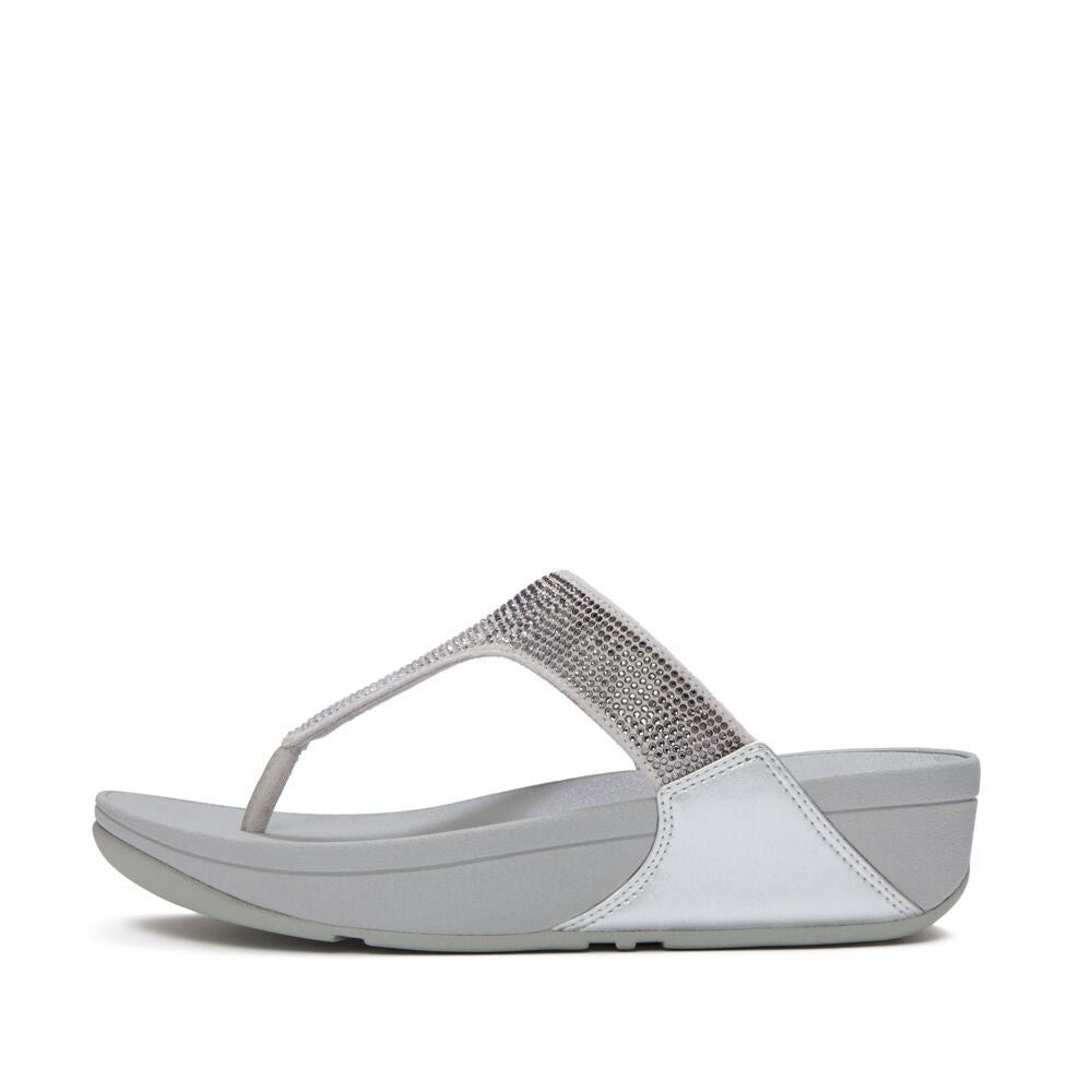 FitFlop Lulu Ombre-Glitzer Silver Zehensteg