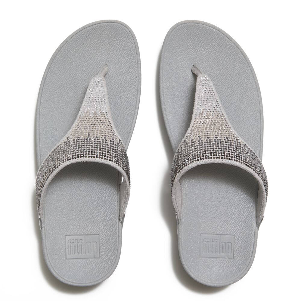 FitFlop Lulu Ombre-Glitzer Silver Zehensteg