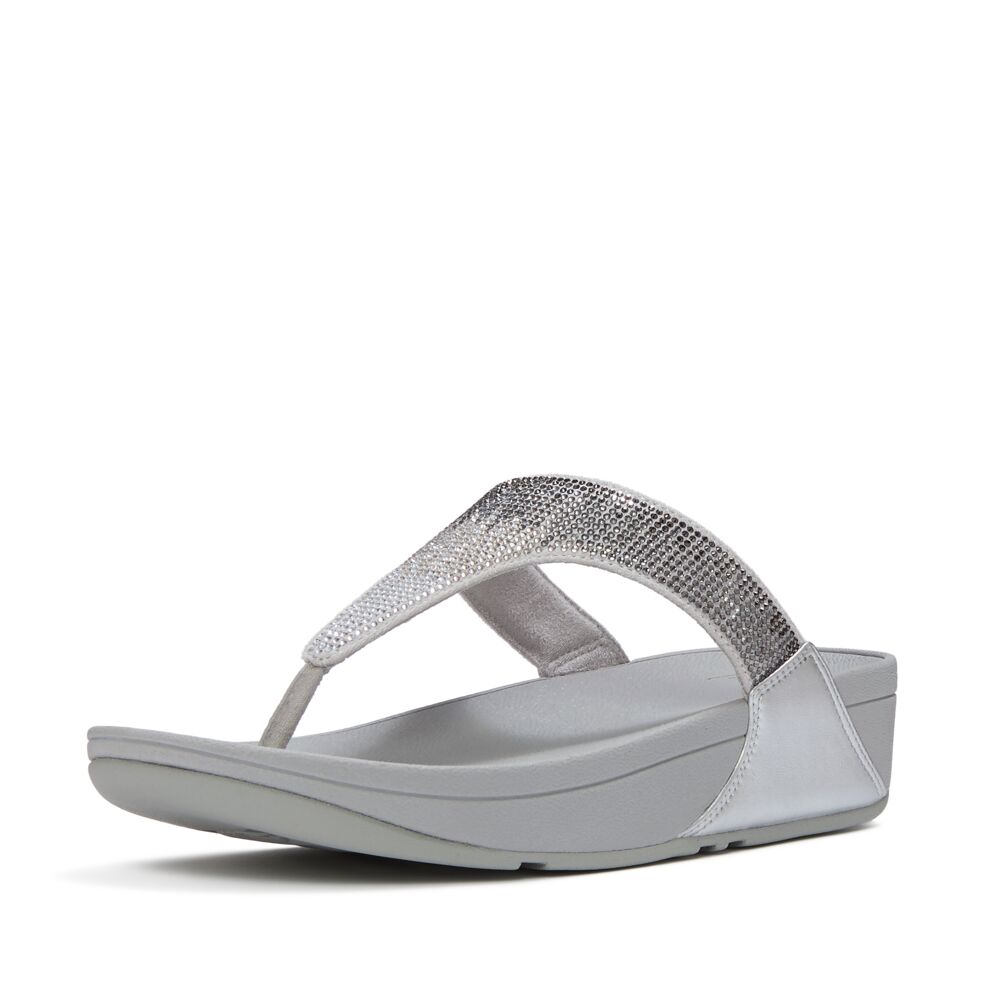 FitFlop Lulu Ombre-Glitzer Silver Zehensteg