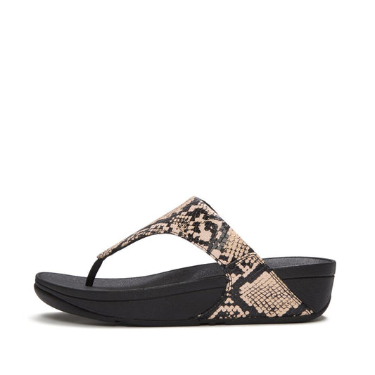 FitFlop Lulu Schlangen-Muster Leder Zehentrenner
