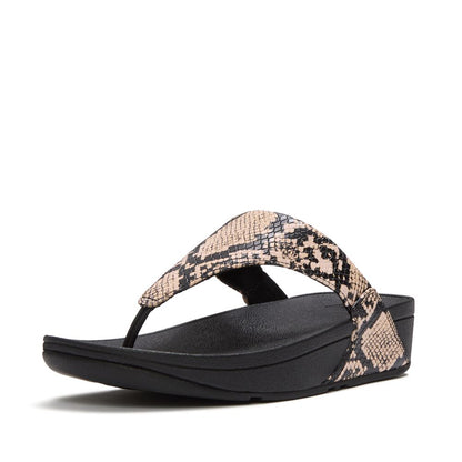 FitFlop Lulu Schlangen-Muster Leder Zehentrenner