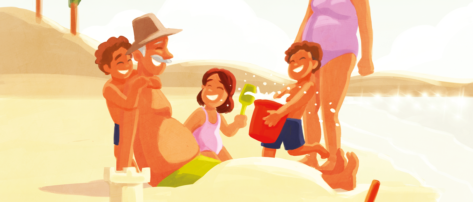 bständig – Sommer, Familie am Strand