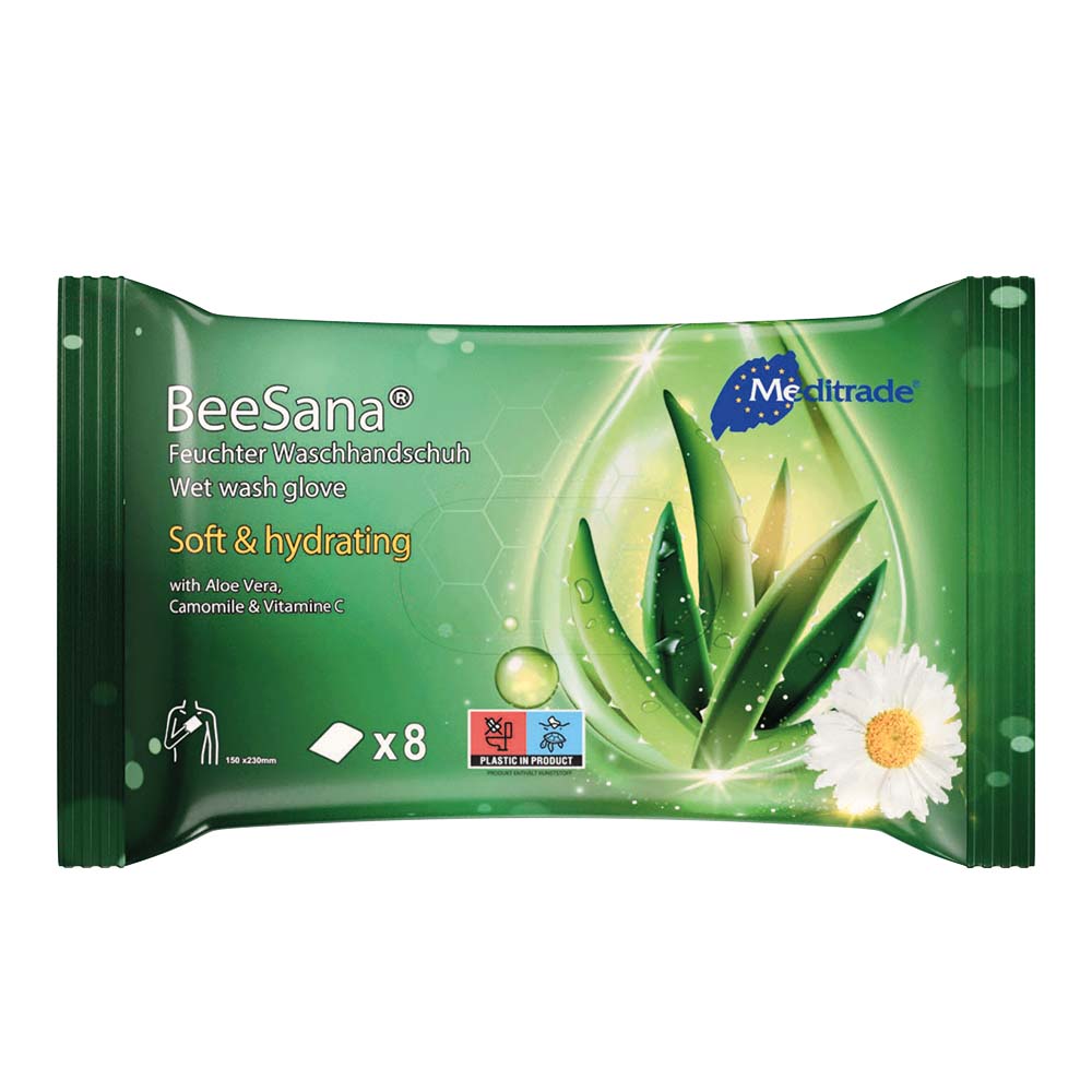 BeeSana® Feuchter Waschhandschuh 8 Stk.