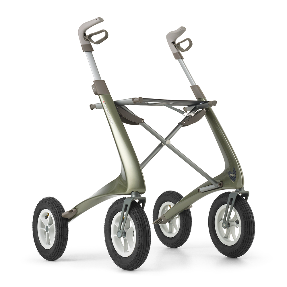 byACRE Carbon Overland Gelände-Rollator in Defender Grün mit großen Luftreifen