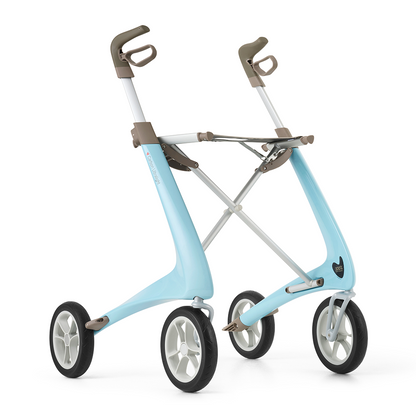 byACRE Carbon Ultralight Rollator in Morning-Blue mit Sitz und großen Rädern