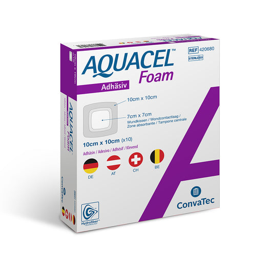 AQUACEL® Foam adhäsiver Schaumverband zur Aufnahme von Wundexsudat und Unterstützung einer feuchten Wundheilung