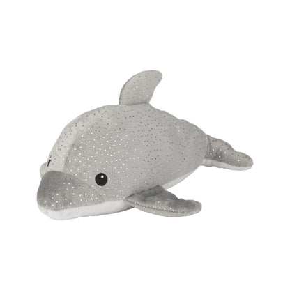 Wärmekuscheltier Mini Delfin mit glänzenden Punkten auf dem grauen Körper 