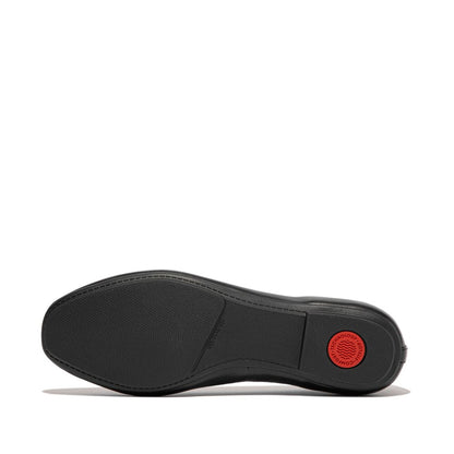 FitFlop Delicato Bow Soft-Leather Black Ballerina