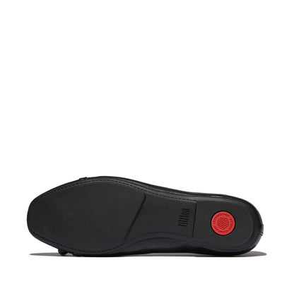 FitFlop Delicato Glitz-Bow Leather Black Ballerina