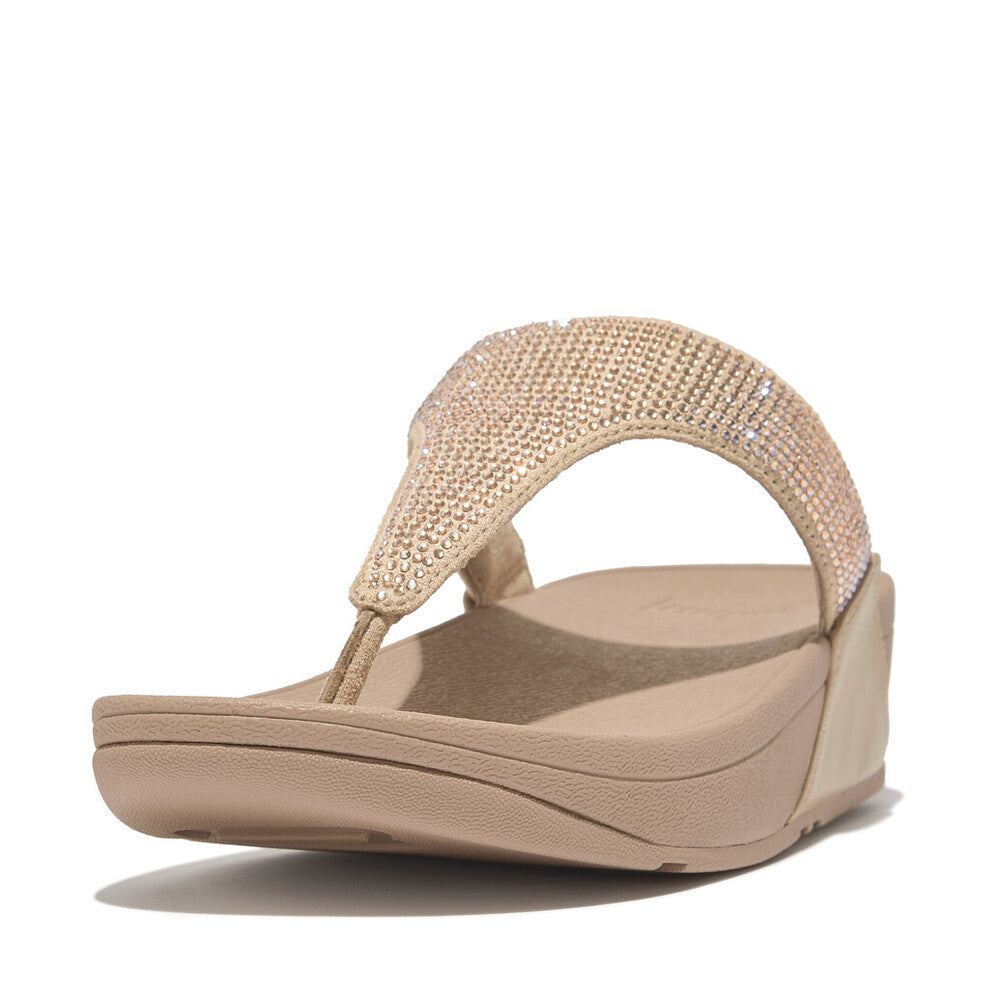FitFlop Lulu Glitzer Latte Beige Zehensteg