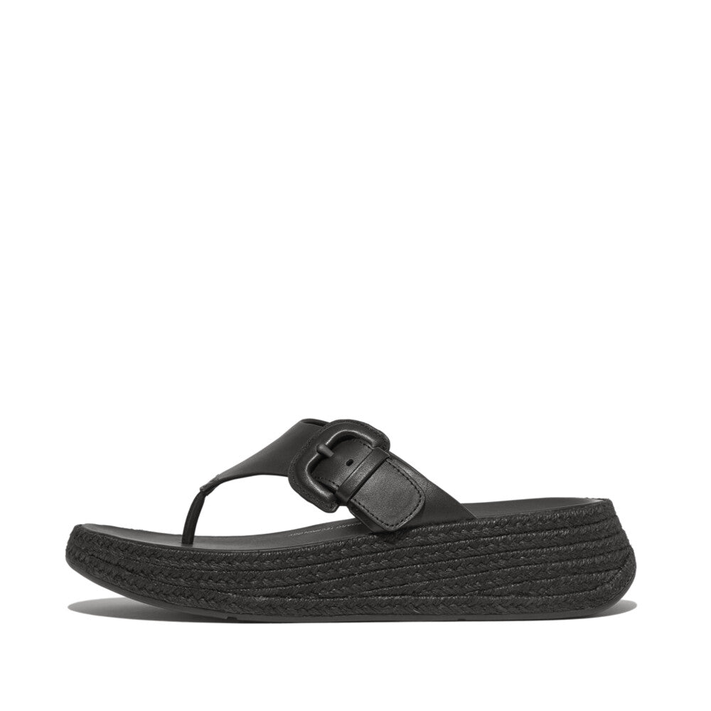 FitFlop F-Mode Espadrille Flatform Black Zehensteg