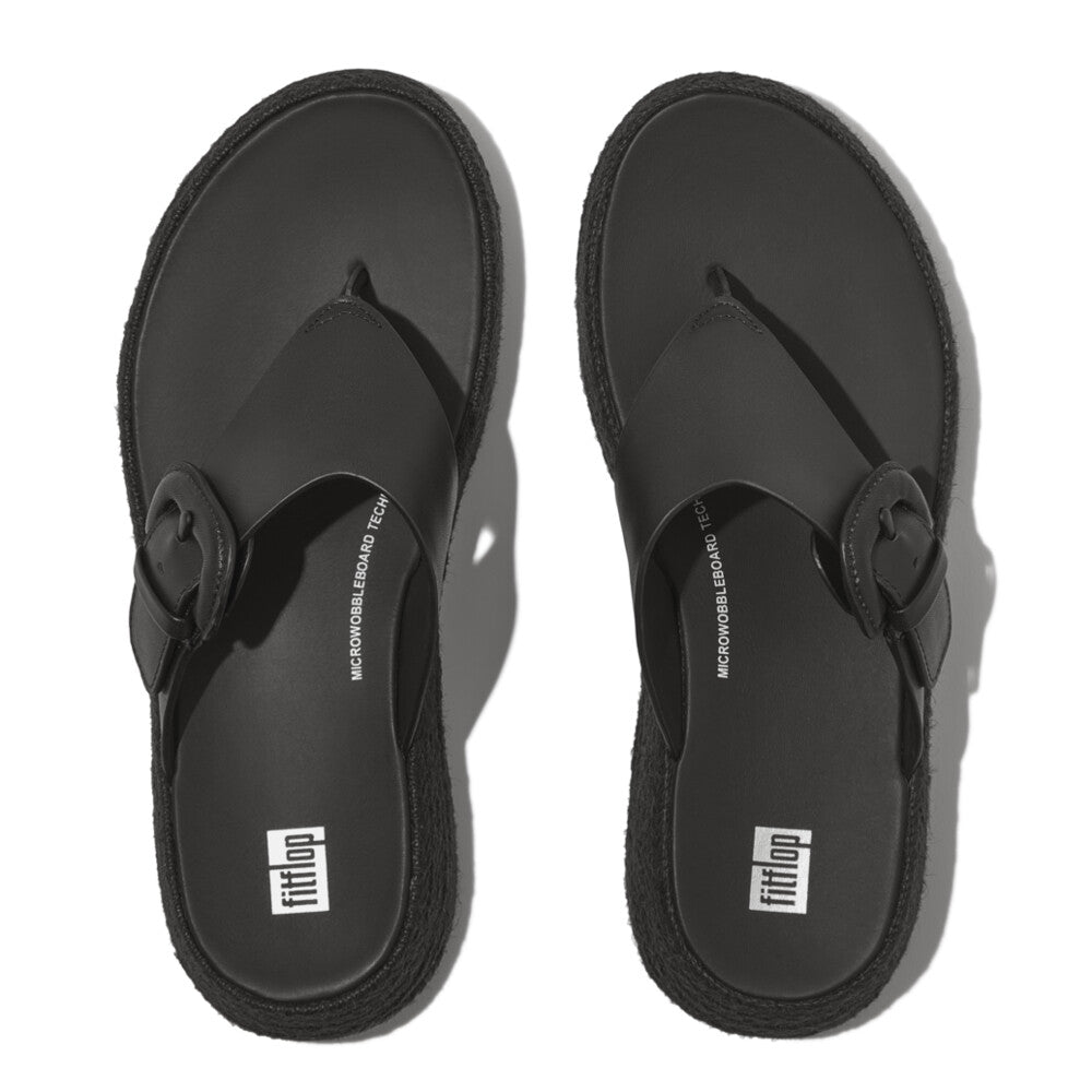 FitFlop F-Mode Espadrille Flatform Black Zehensteg