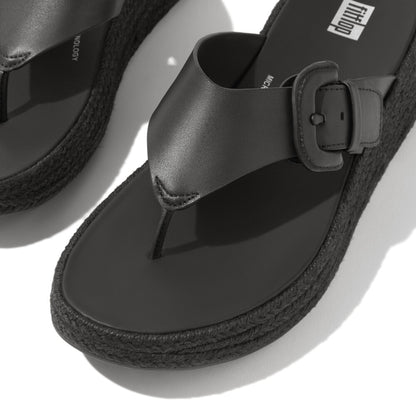 FitFlop F-Mode Espadrille Flatform Black Zehensteg
