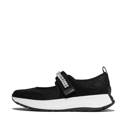 FitFlop F-MODE Flow Black Quilted Mary Janes