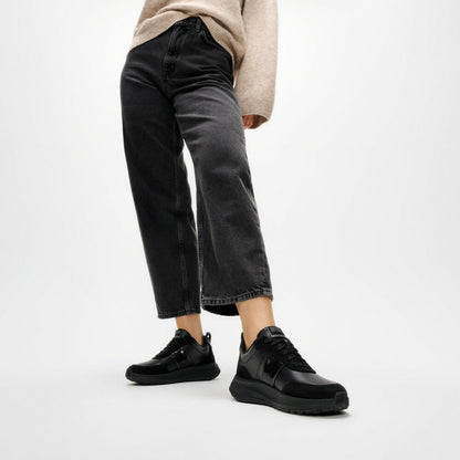 FitFlop F-MODE Black Flow Pailletten Suede/Leather Sneaker