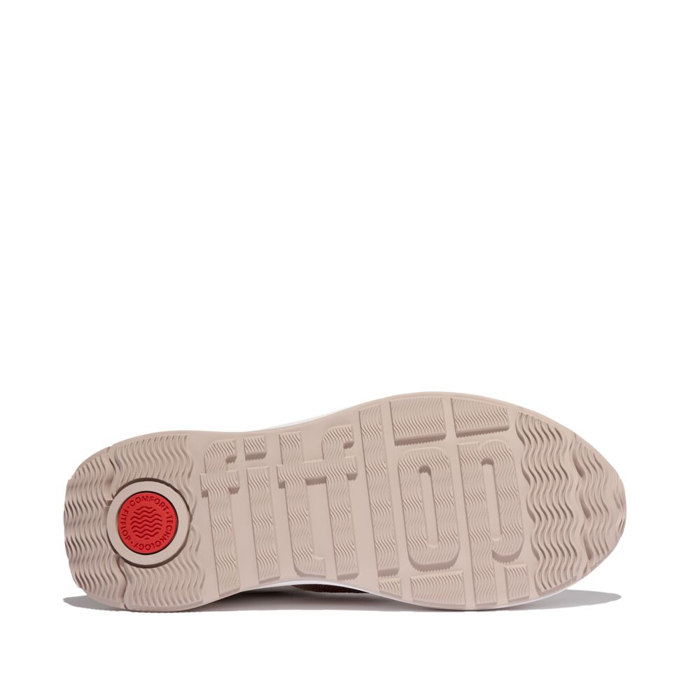 FitFlop F-MODE White/Beige Flow Pailletten Suede/Leather Sneaker