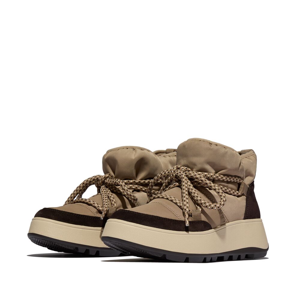 FitFlop F-MODE Taupe Schnürstiefel