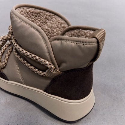 FitFlop F-MODE Taupe Schnürstiefel