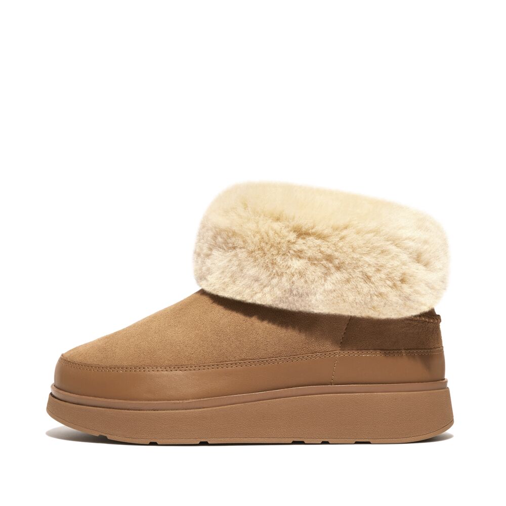 FitFlop GEN-FF Desert Tan Shearling-Boots Double