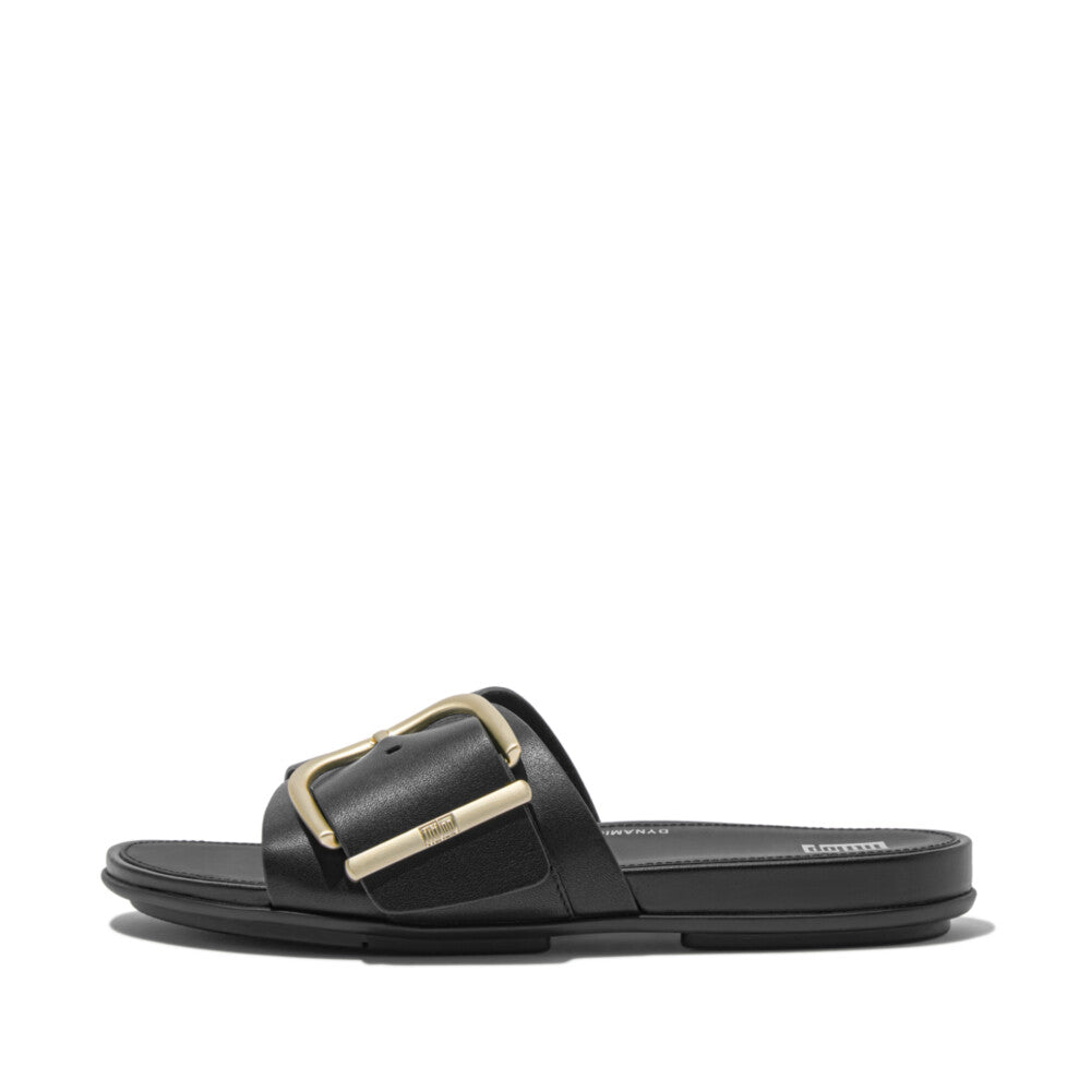 FitFlop Gracie Maxi-Buckle Lederpantoletten Black 