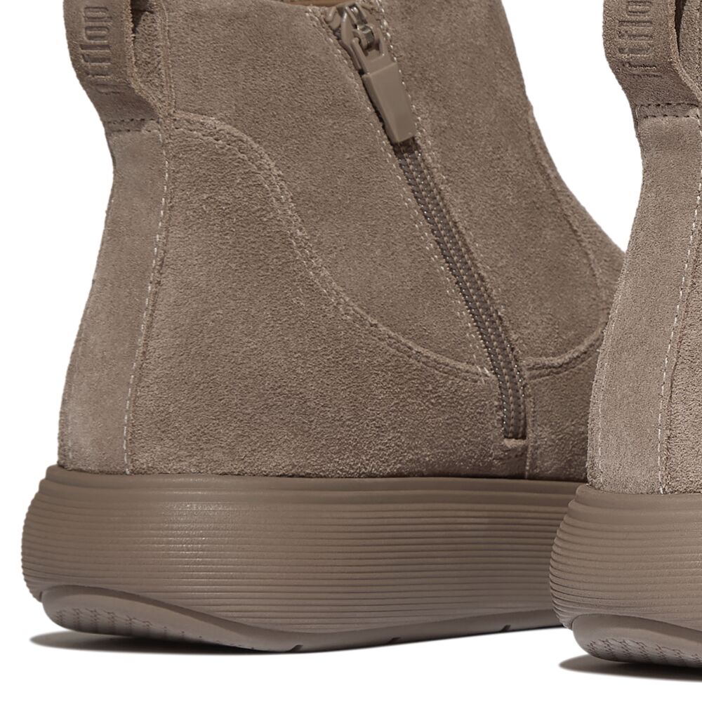 FitFlop IQ-COMFF Taupe Wildleder Knöchelstiefel