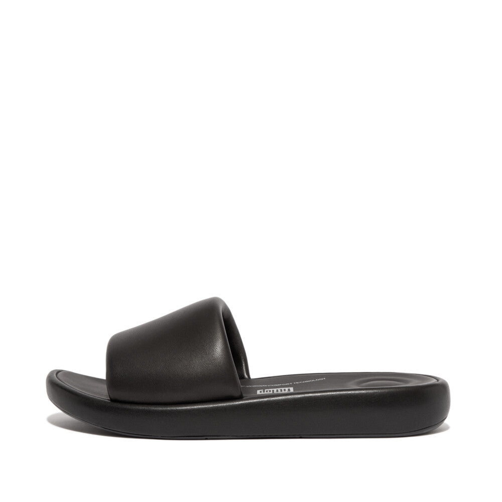 FitFlop iQushion D-LUXE gepolsterte Lederpantoletten Black 
