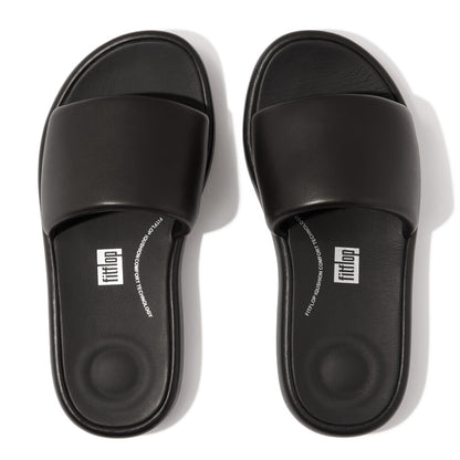 FitFlop iQushion D-LUXE gepolsterte Lederpantoletten Black