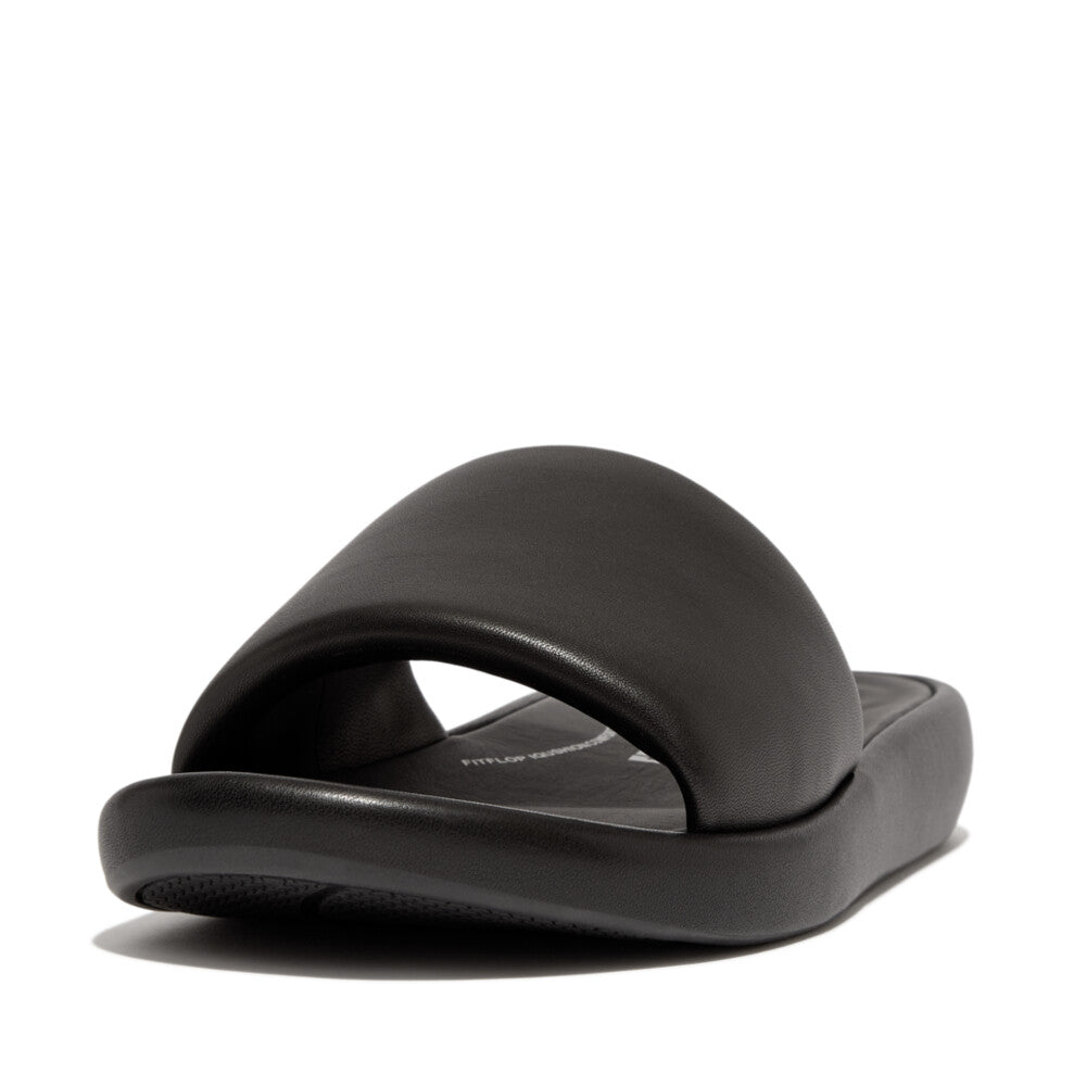 FitFlop iQushion D-LUXE gepolsterte Lederpantoletten Black