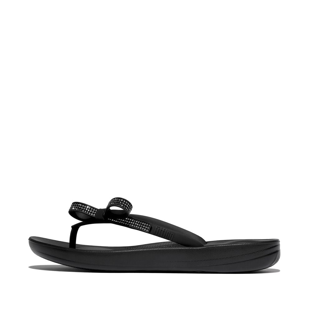 FitFlop iQushion Glitzer-Schleife Black Zehensteg