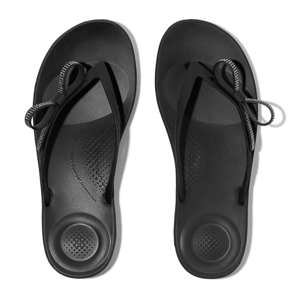 FitFlop iQushion Glitzer-Schleife Black Zehensteg