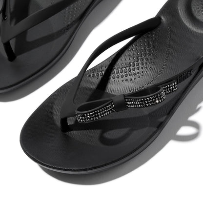 FitFlop iQushion Glitzer-Schleife Black Zehensteg