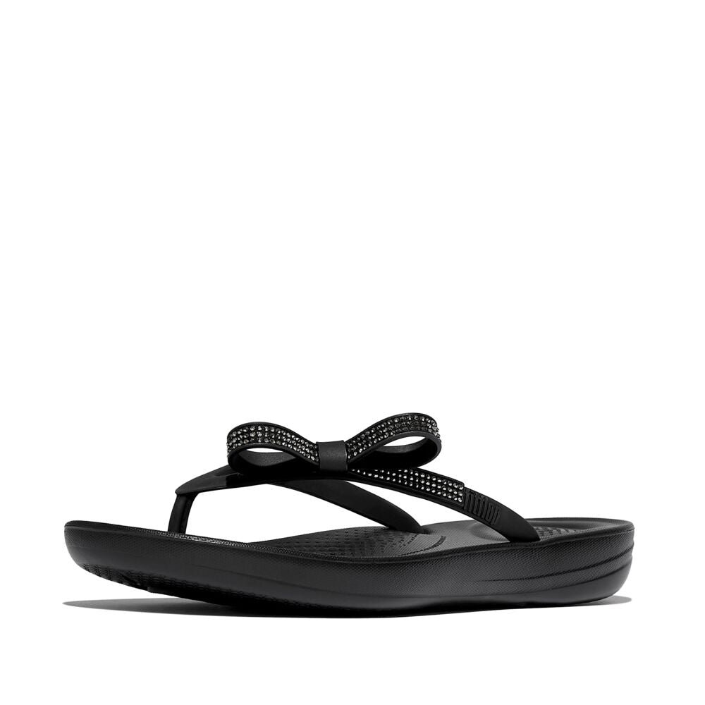 FitFlop iQushion Glitzer-Schleife Black Zehensteg