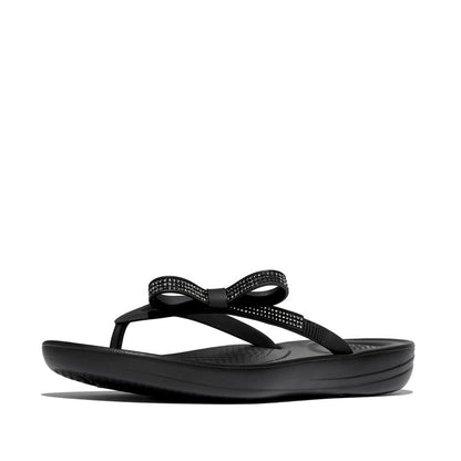 FitFlop iQushion Glitzer-Schleife Black Zehensteg